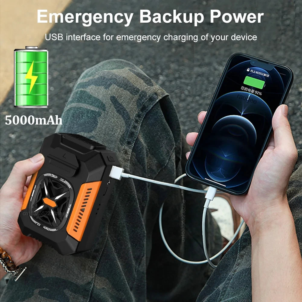 Portable Rechargeable Waist Clip Fan
