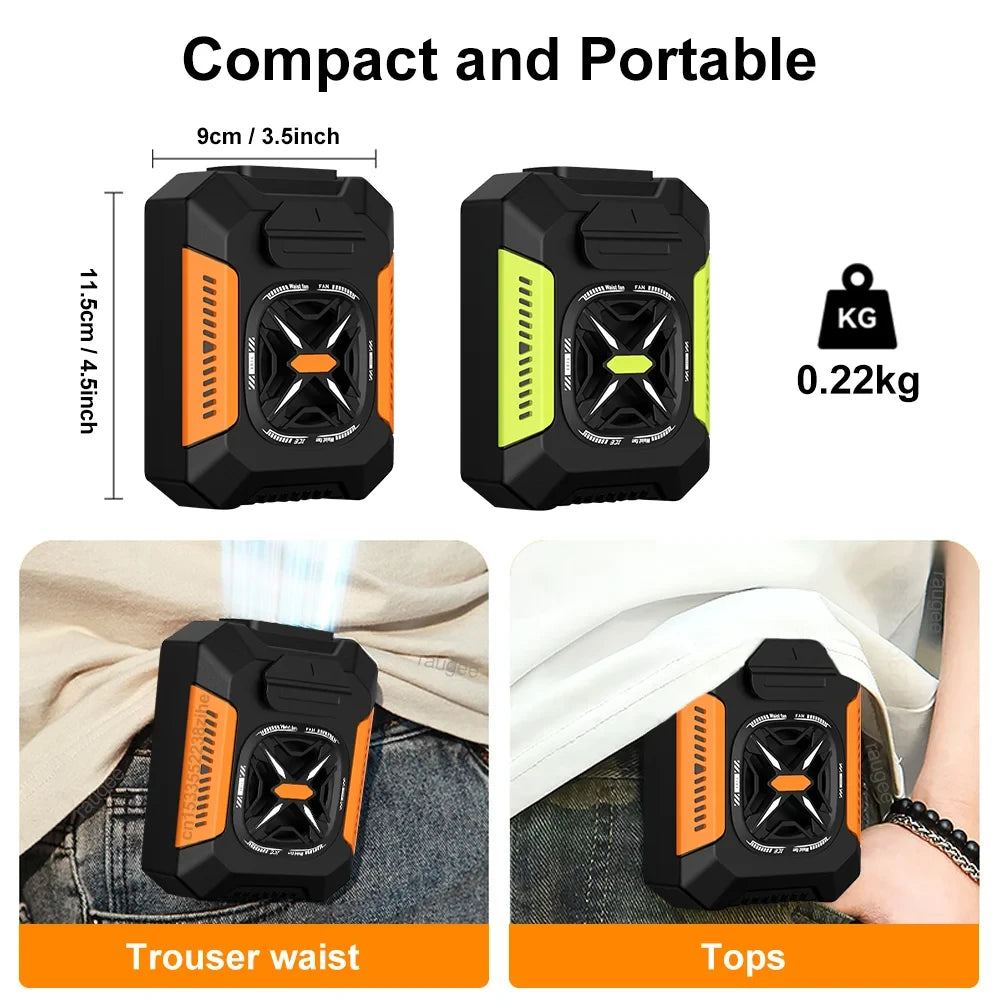 Portable Rechargeable Waist Clip Fan