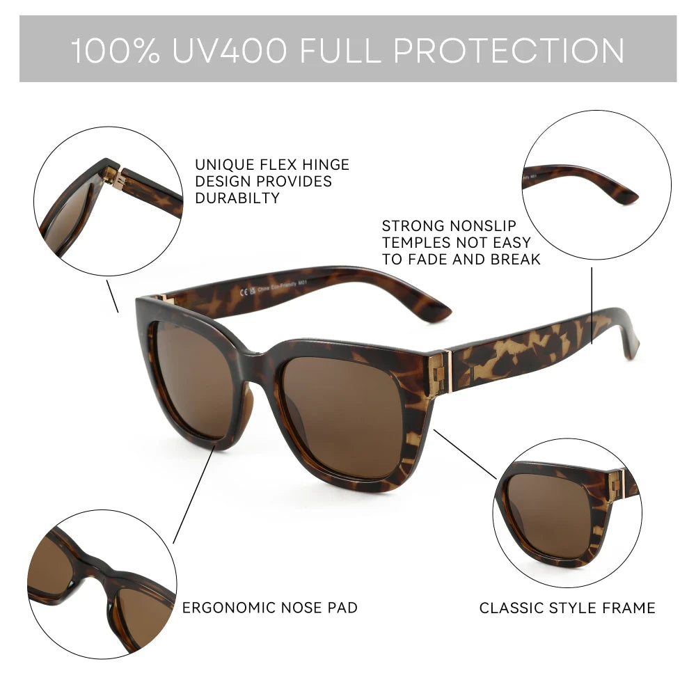 Retro Square Polarized Sunglasses