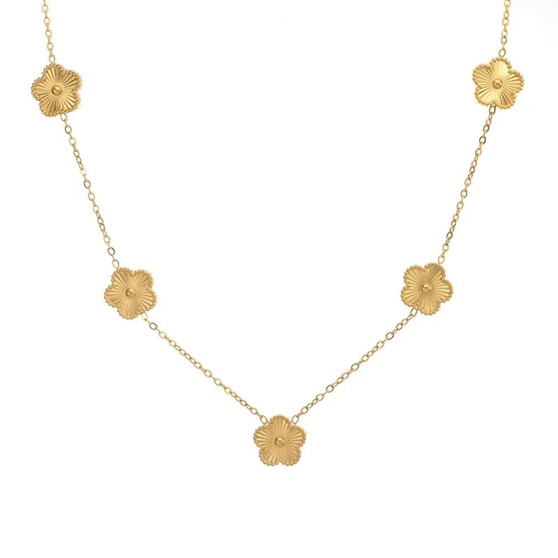 Gold Plated Clover Pendant Necklace