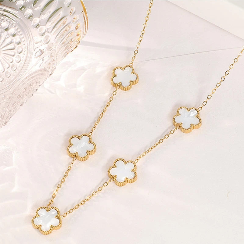 Gold Plated Clover Pendant Necklace