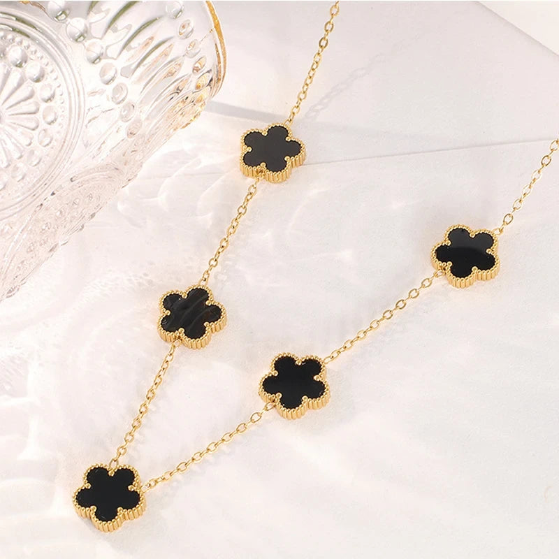 Gold Plated Clover Pendant Necklace