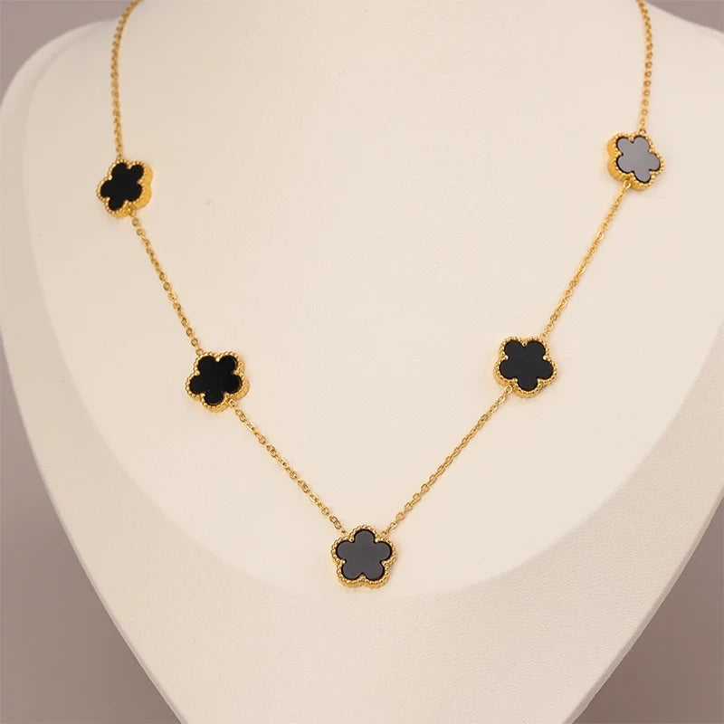 Gold Plated Clover Pendant Necklace