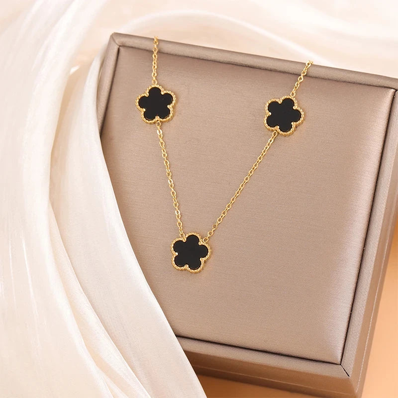 Gold Plated Clover Pendant Necklace