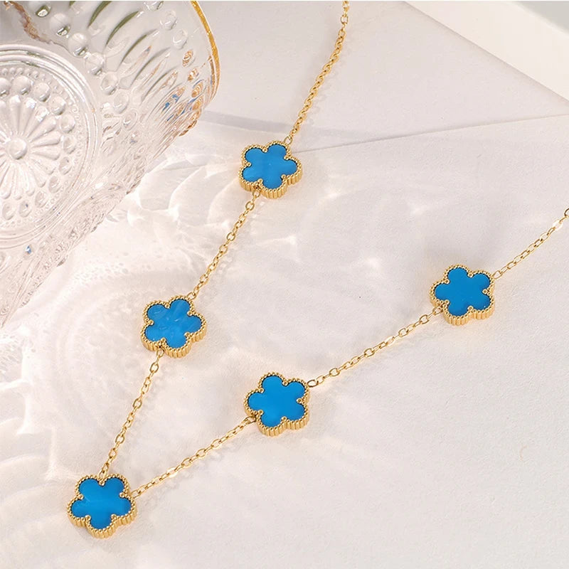Gold Plated Clover Pendant Necklace