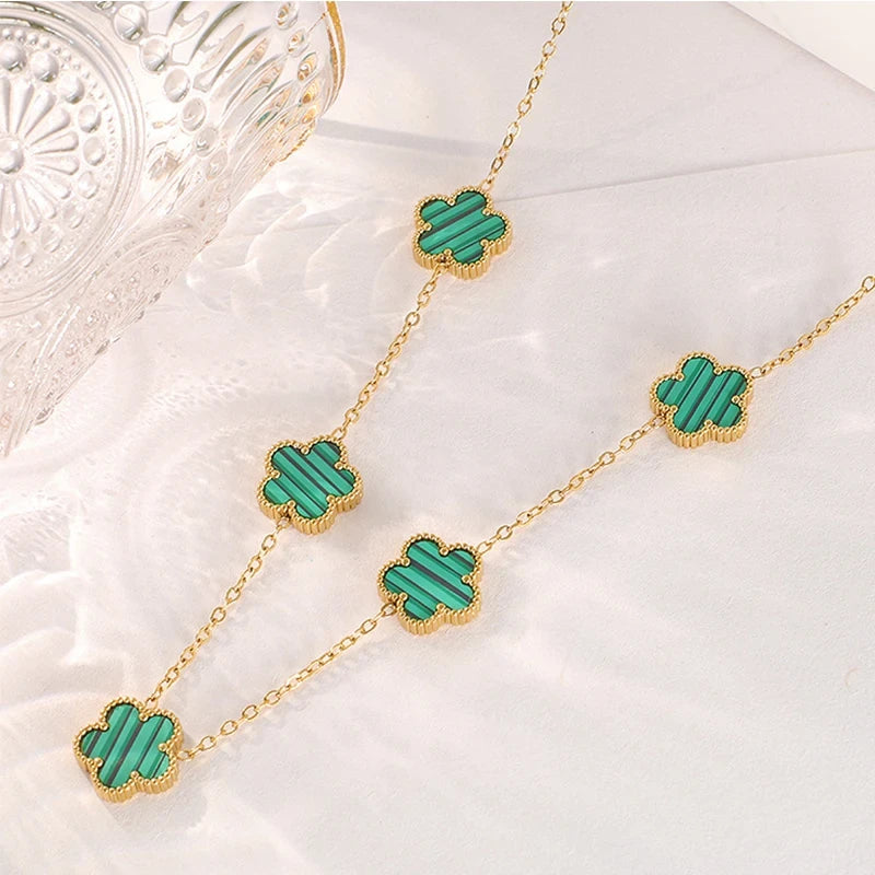 Gold Plated Clover Pendant Necklace