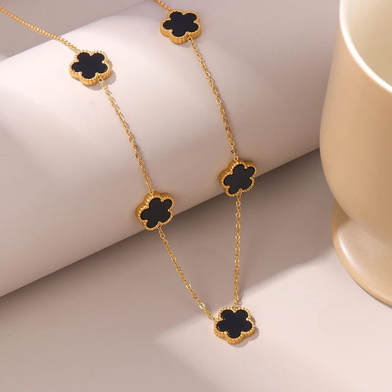 Gold Plated Clover Pendant Necklace