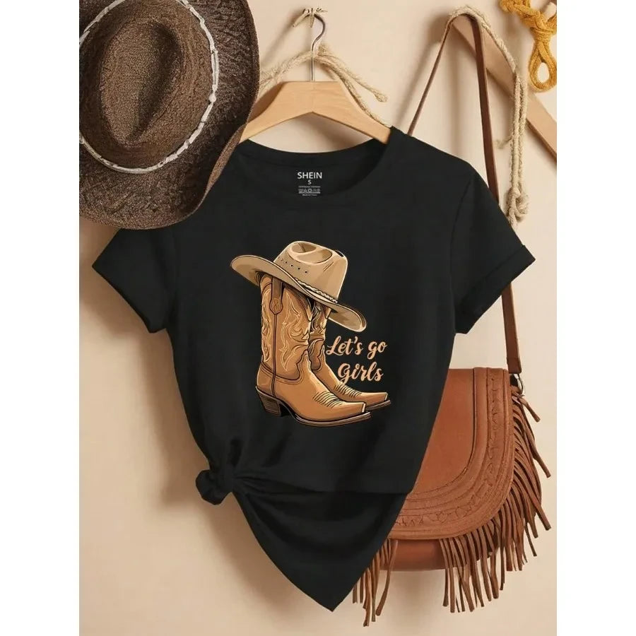 Western Cowboy Let's Go Girls T-Shirt