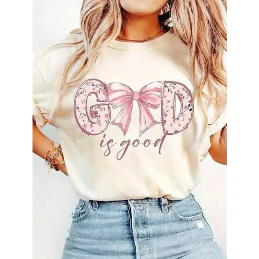 Floral Bow Print T-Shirt