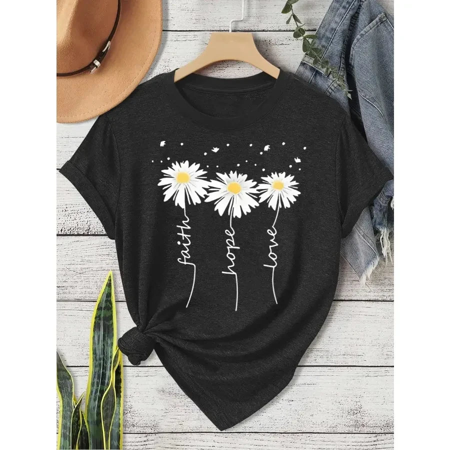 Daisy Print Casual T-Shirt
