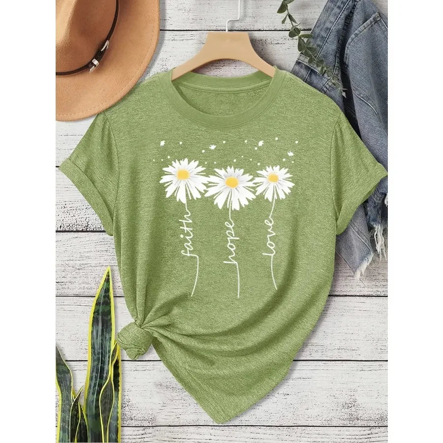 Daisy Print Casual T-Shirt