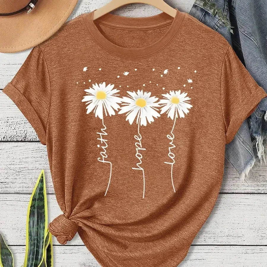 Daisy Print Casual T-Shirt